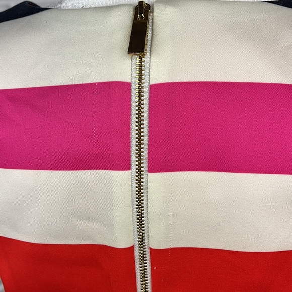 VINCE CAMUTO Stripe Sheath Dress Rhinestones Sz 10 - Picture 8 of 15